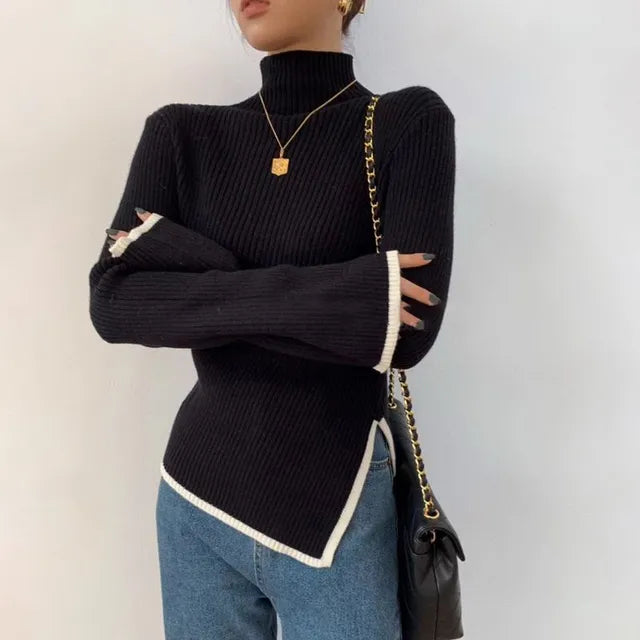 Damenpullover mit hohem Kragen – Selina