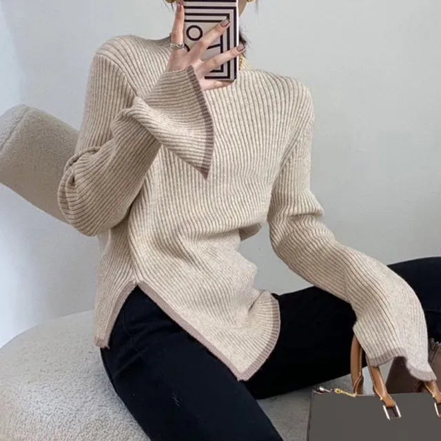 Damenpullover mit hohem Kragen – Selina