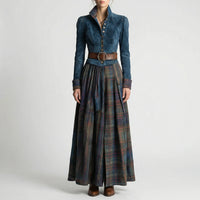 Tailliertes Maxikleid Mit Karorock - Kristen