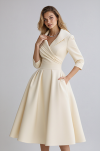 Tailliertes Midi Kleid - Emilie