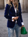 Tailored Velvet Blazer With Gold Buttons - Laura