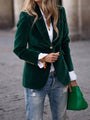 Tailored Velvet Blazer With Gold Buttons - Laura