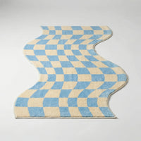 Teppich Mit Wellen-Karo - PastelWave