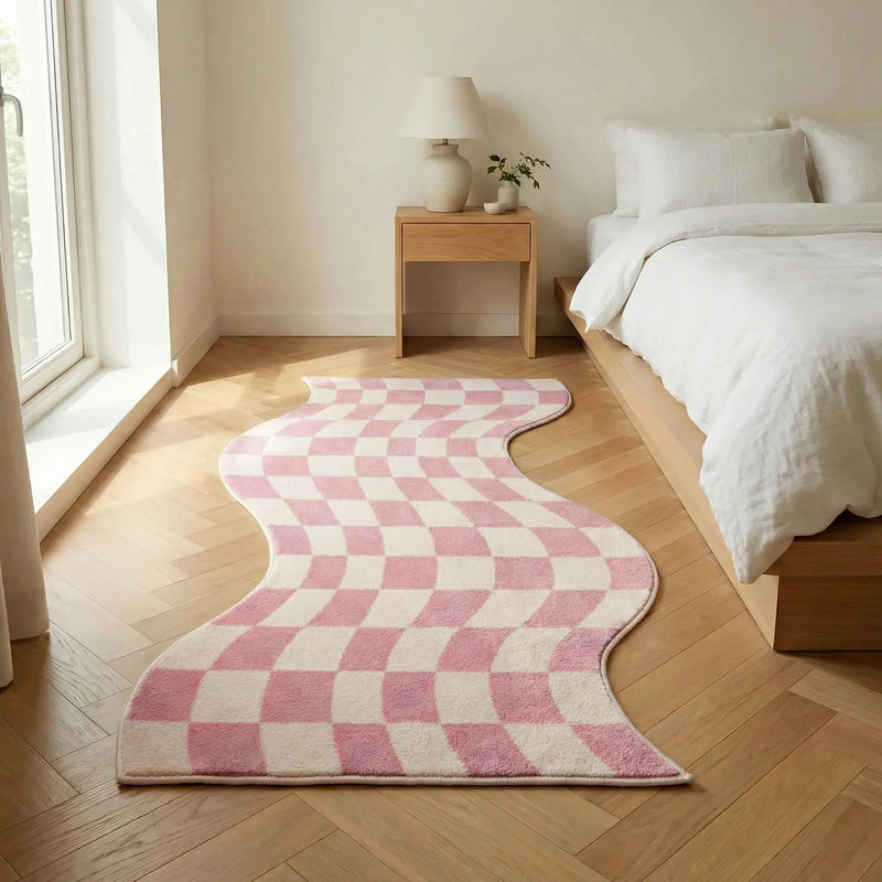 Teppich Mit Wellen-Karo - PastelWave