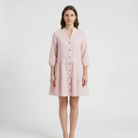 Tiered Ruffle-Hem Shirt Dress - Shelley