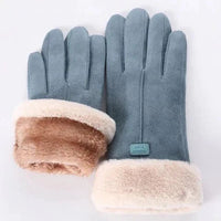 Touchscreen-Compatible Winter Gloves With Plush Trim - Debra