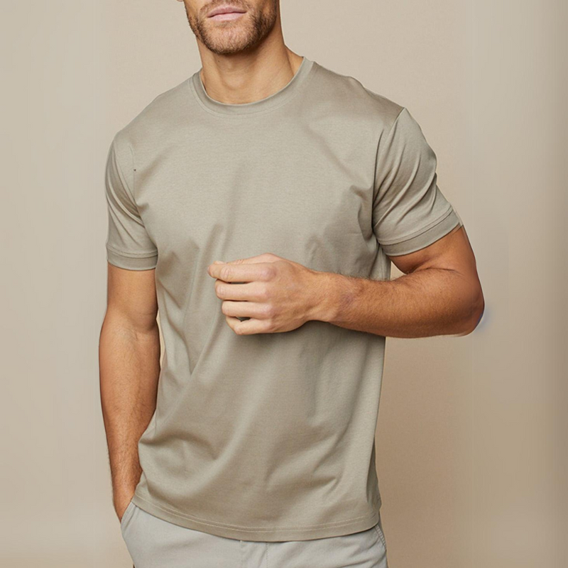 Shiny & Soft Men's T-Shirt in Mercerized Cotton – Leon