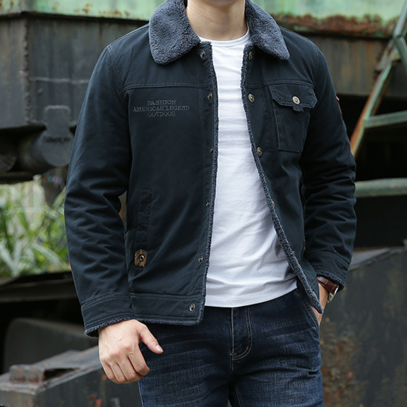 Coole Herrenjacke mit Fellkragen – Lars