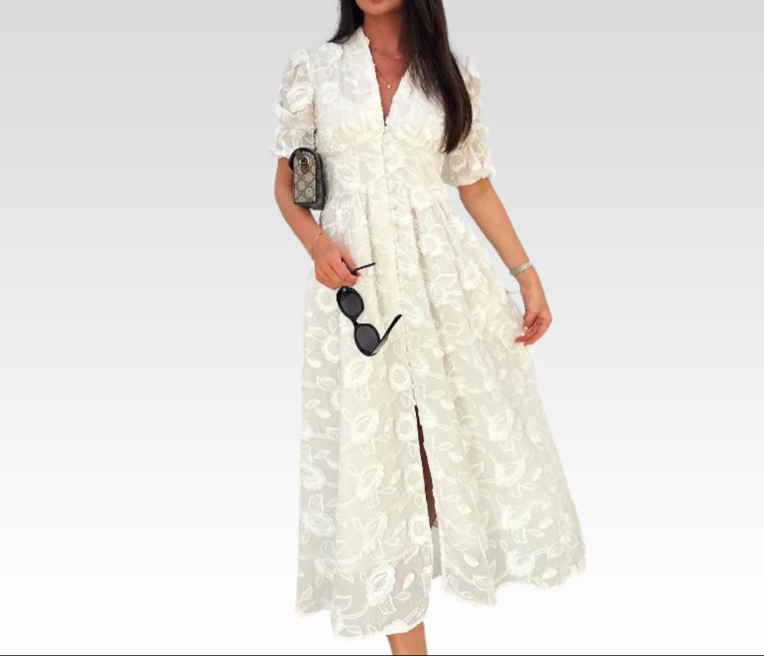 Luftige weiße Sommerkleid – Eleni