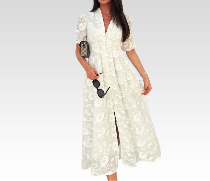 Luftige weiße Sommerkleid – Eleni