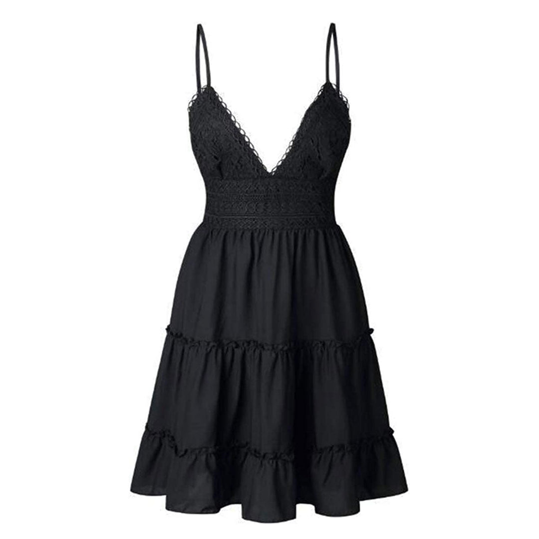 Luftige & stilvolle Mini-Trägerkleid mit V-Ausschnitt – Melina