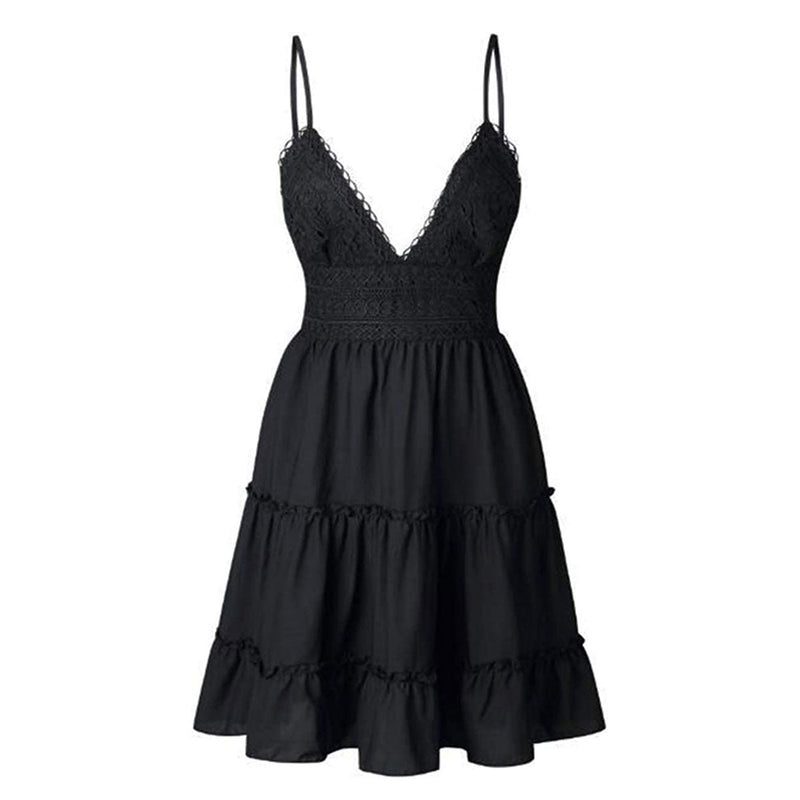 Luftige & stilvolle Mini-Trägerkleid mit V-Ausschnitt – Melina