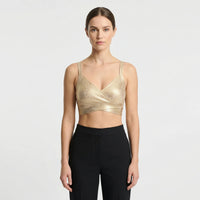 V Ausschnitt Wickel Crop Top - Ceyda