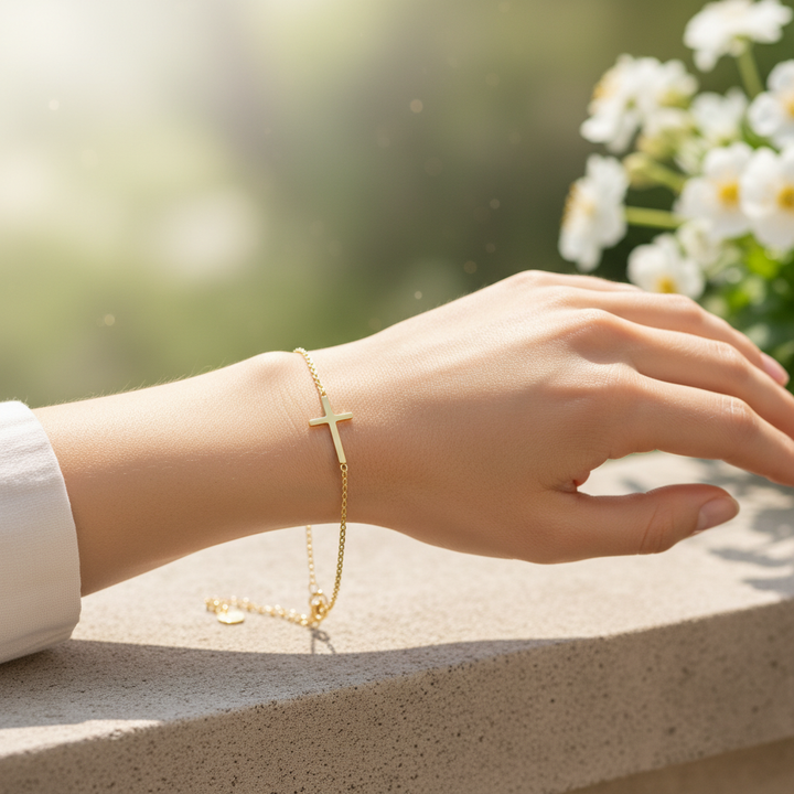 Vergoldetes Edelstahlarmband - CrossJewelry