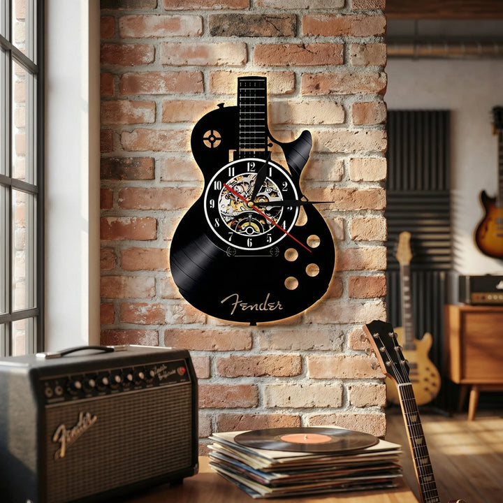 Wanduhr In Gitarrenform - Vinoluxe