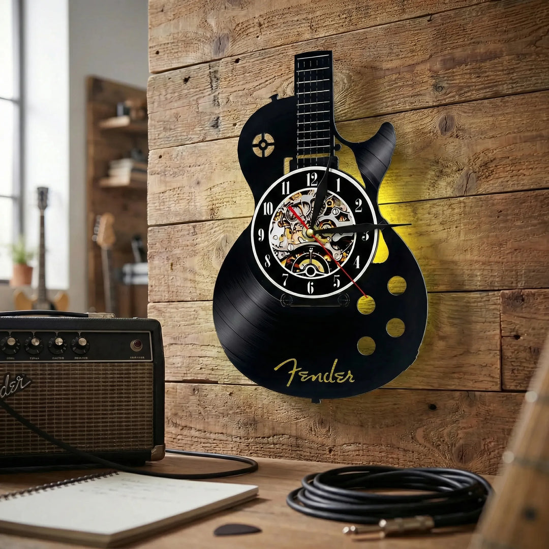 Wanduhr In Gitarrenform - Vinoluxe