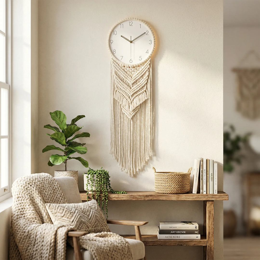 Wanduhr Mit Knüpfdetails - BohemaClock