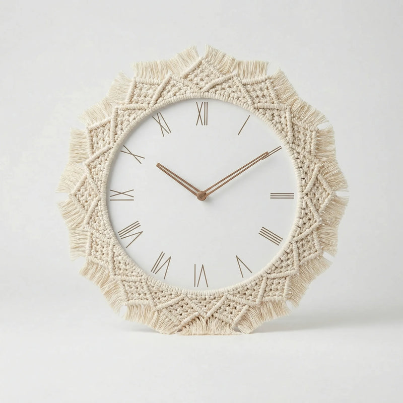 Wanduhr Mit Knüpfdetails - BohemaClock