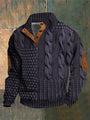 Warm Men's Jumper With Cable-Knit Pattern - Oscar
