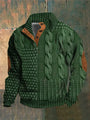 Warm Men's Jumper With Cable-Knit Pattern - Oscar