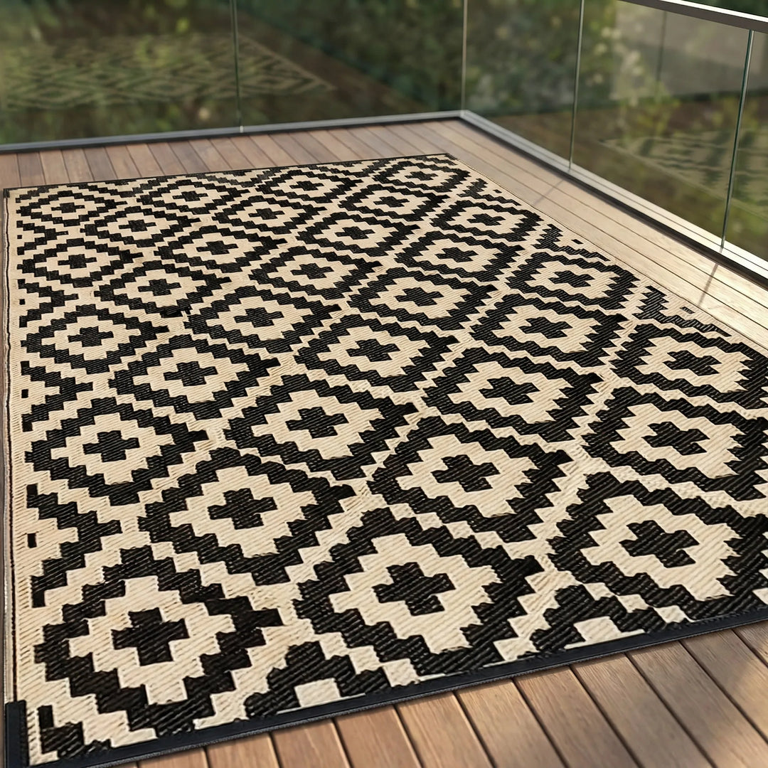 Wende-Teppich Mit Geometrischem Muster - GeoLooma