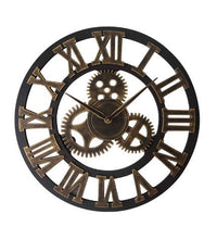 Retro industrielle Wanduhr aus Holz – Ironwood