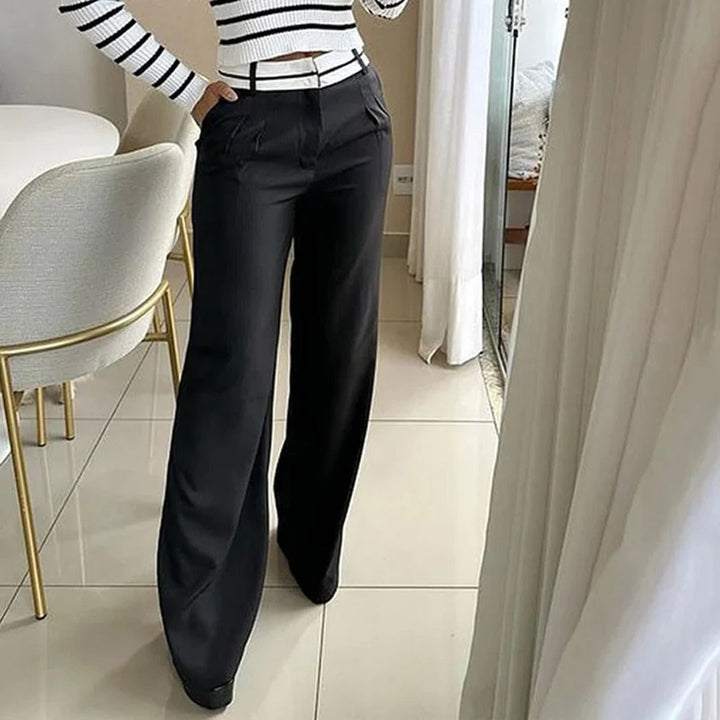 Zweiteilige Damen Herbstset mit Streifen – Isabelle