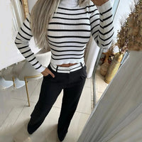 Zweiteilige Damen Herbstset mit Streifen – Isabelle