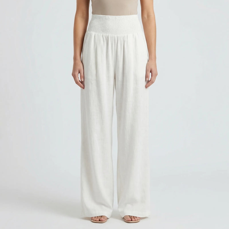 Wide-Leg High-Waist Summer Trousers - Sylvia
