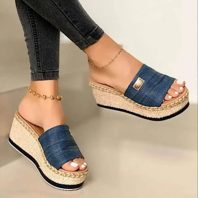 Damen Plateau Sandalen mit Keilabsatz – Ravina