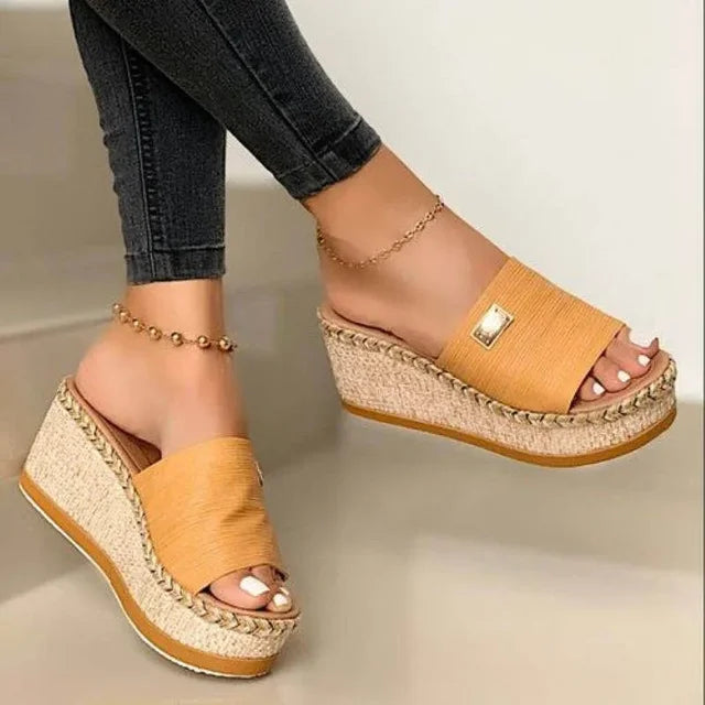 Damen Plateau Sandalen mit Keilabsatz – Ravina