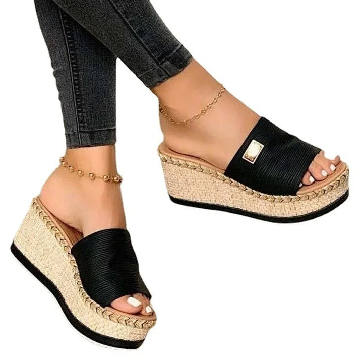 Damen Plateau Sandalen mit Keilabsatz – Ravina