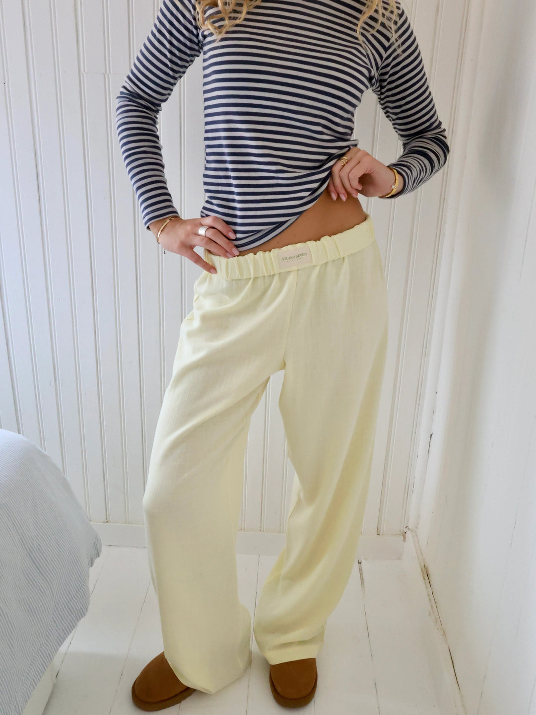 Damen-Loungehose mit Streifenmuster – Elvira