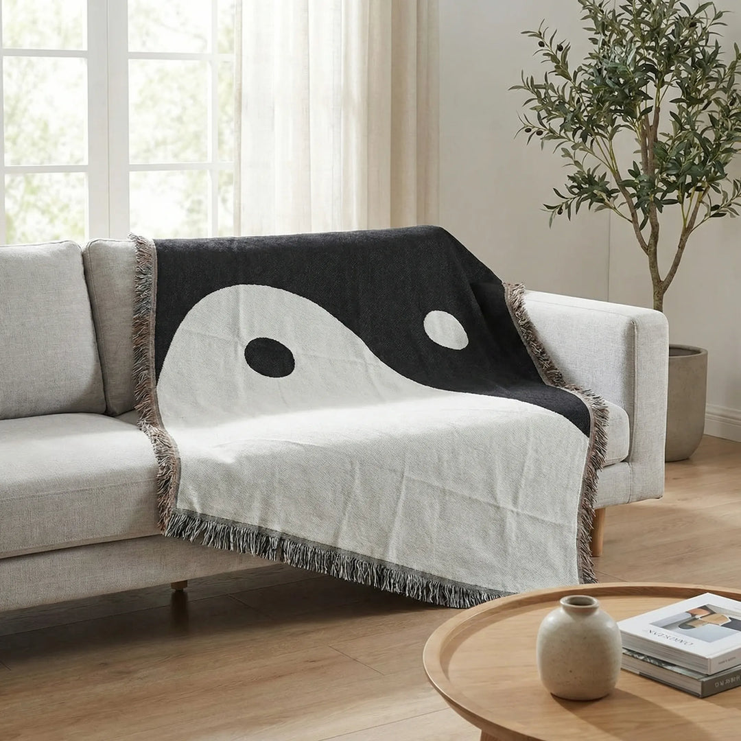 Yin-Yang-Wandteppich Mit Fransen - Zenara