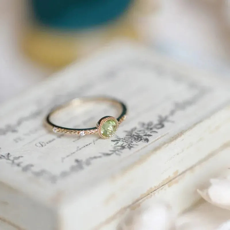 Zarter Silberring - PeridotJewelry