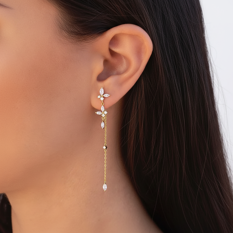 Zeitlose Ohrringe Mit Zirkonia - GleamPearl