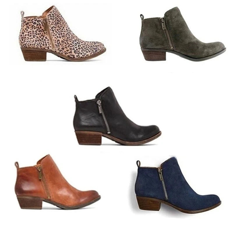 Lernen Damen Stiefeletten mit Blockabsatz und seitlichem Reißverschluss – Marit