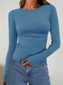 Damen Langarm Top mit Rundhalsausschnitt für Herbst & Winter – Vivienne