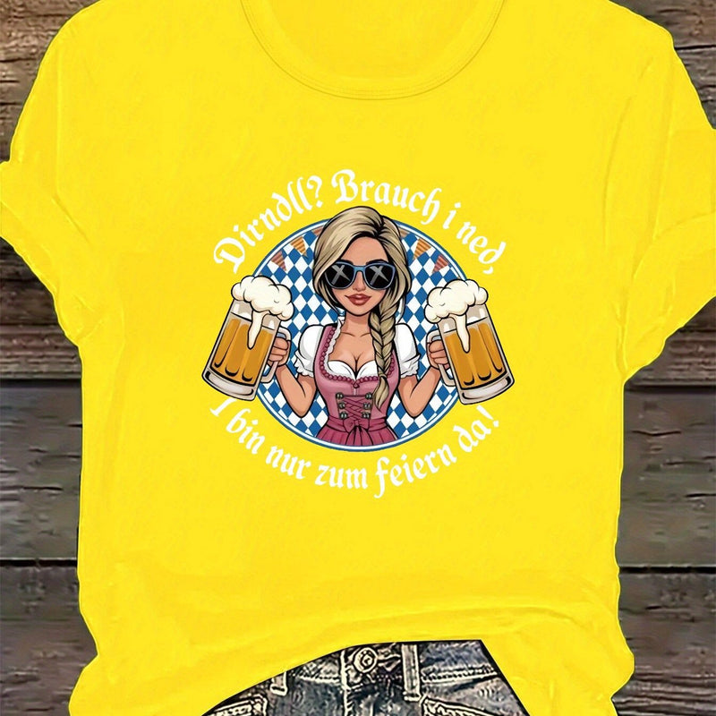 Damen Plus Size Kurzarm T-Shirt – Liesl Oktoberfest 2025