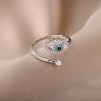 Adjustable Evil Eye Ring | Protective Statement Jewellery-Gold-Nora Luxe