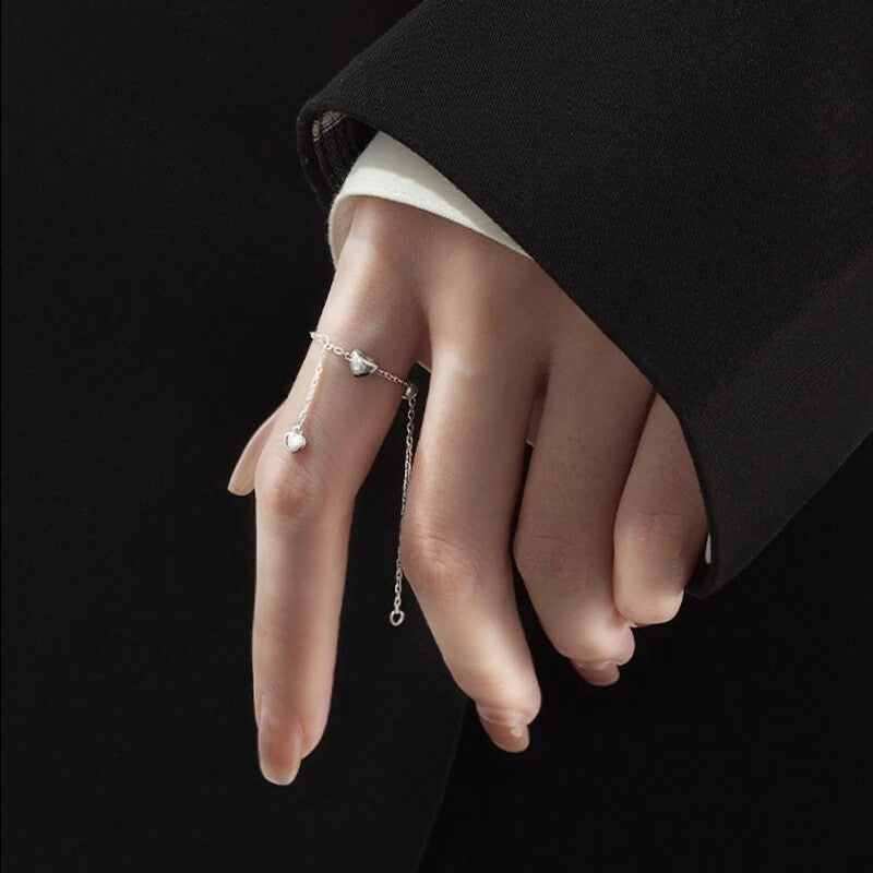 Adjustable Heart Ring with Tassels | Stylish Women's Jewellery-Nora Luxe