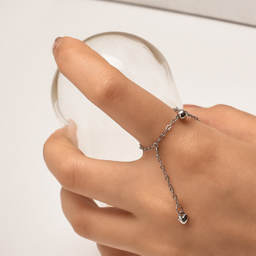 Adjustable Heart Ring with Tassels | Stylish Women's Jewellery-Nora Luxe