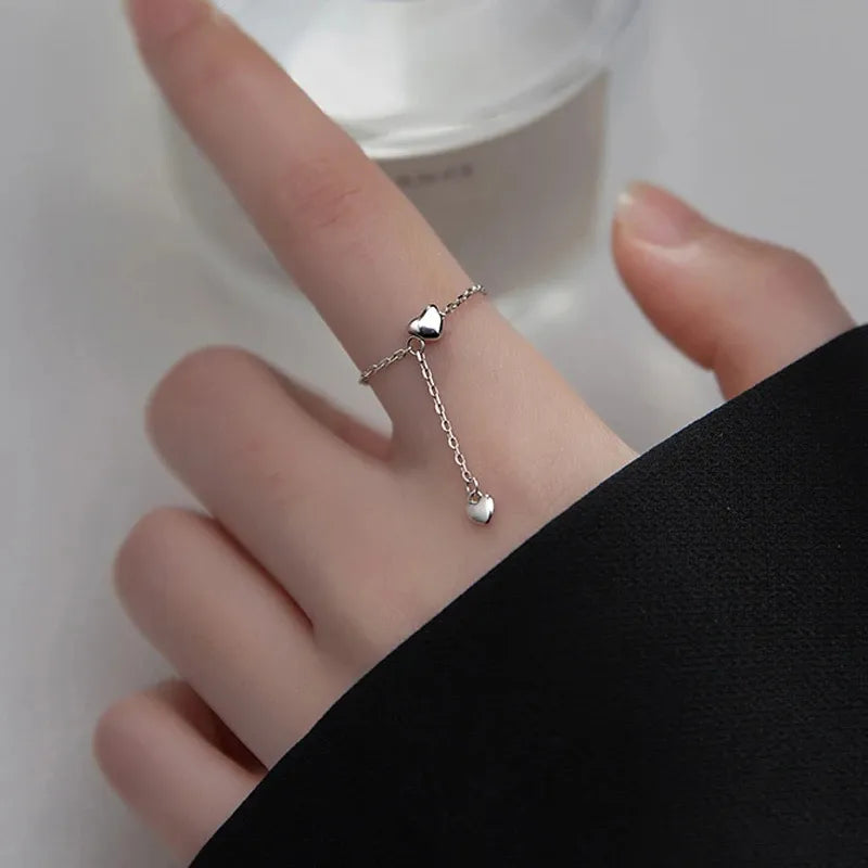 Adjustable Heart Ring with Tassels | Stylish Women's Jewellery-Nora Luxe