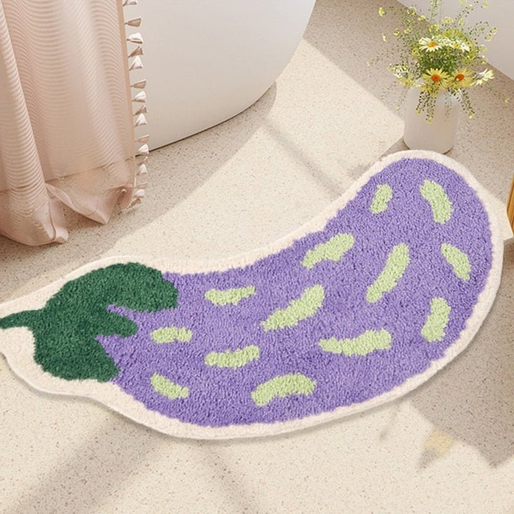 Anti-Rutsch-Badmatt mit Bananen- oder Auberginen-Design - ZestPad