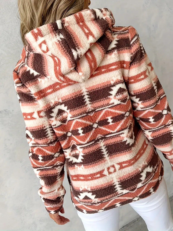 Damen Teddy-Weste mit Aztekenmuster – Nayeli