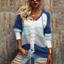 Gestreifte Damensweater mit Schnürung – Alessia