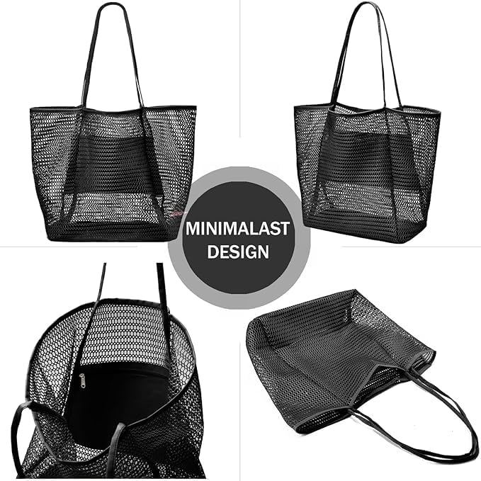 Faltbare Mesh-Strandtas mit Innentasche