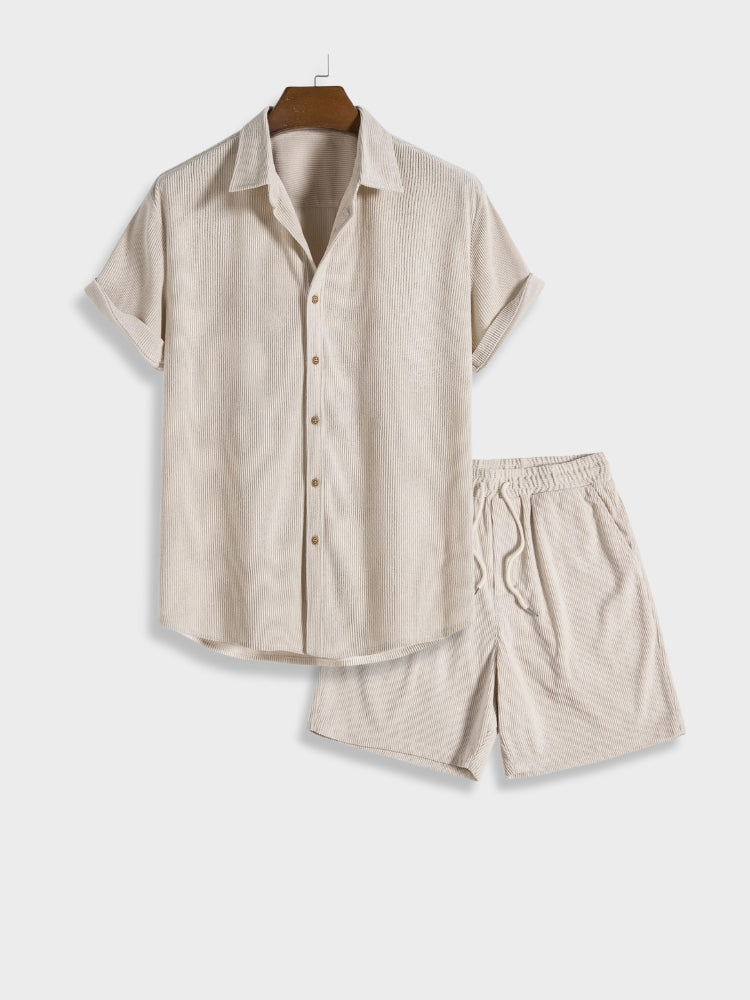 Herren Corduroy Shorts mit Knopfverschluss – Sven