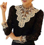 Damen-Bluse mit herbstlicher Stickereispitze – Elisabeth