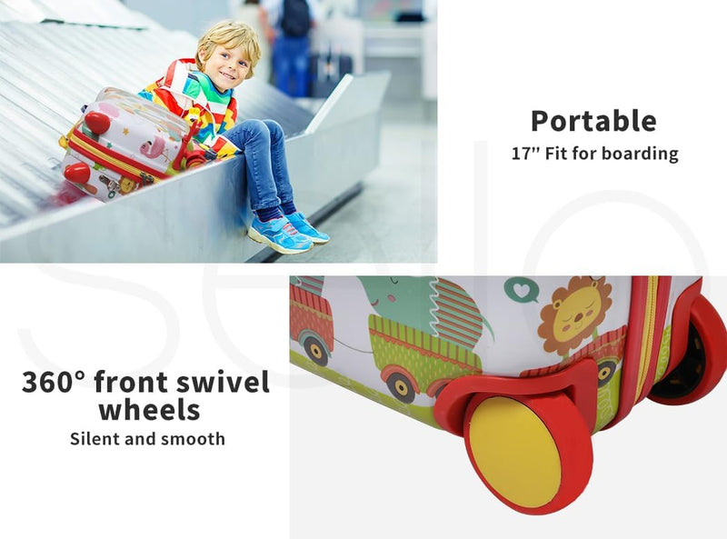 Kinderen 2-in-1 Ride-On Scooter Koffer met 360° Wielen